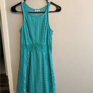 Blue A-Line Halter Mini Dress for Casual Days